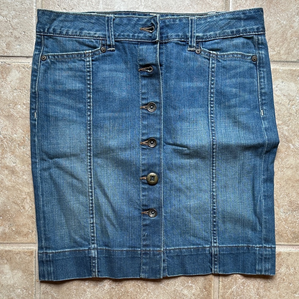 Classic Blue Denim Pencil Skirt